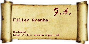 Filler Aranka névjegykártya