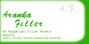 aranka filler business card